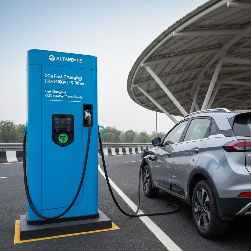 DC Fast Charger with Electric Car